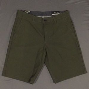 These are a pair of Empyre rowdy dark green chinos